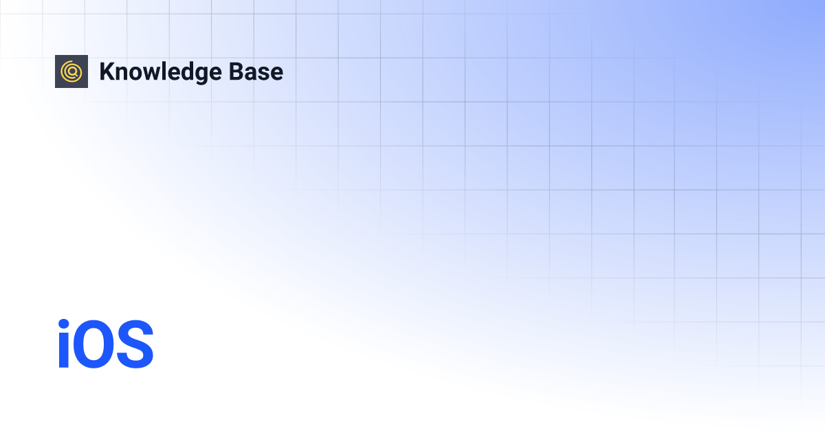 iOS | Knowledge Base